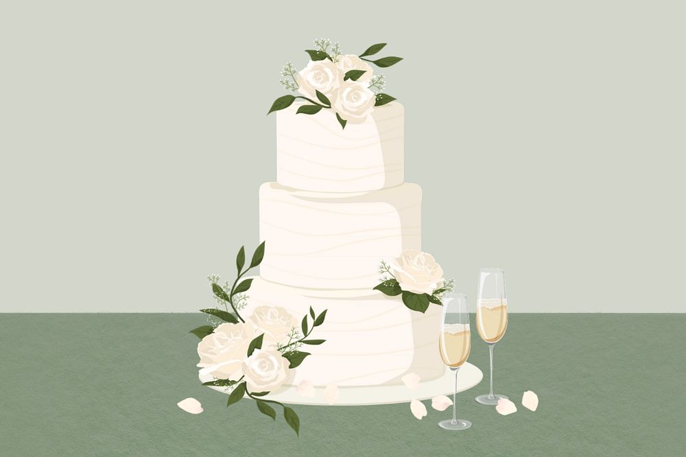 Editable white wedding cake design