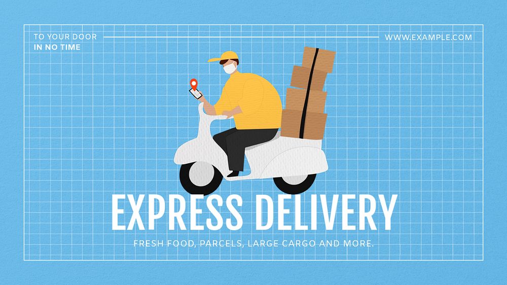 Express delivery  blog banner template, editable text