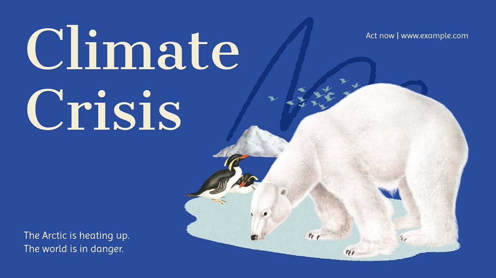 Climate crisis blog banner template, editable text