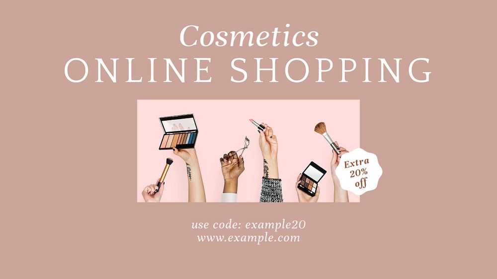 Cosmetics  blog banner template, editable text