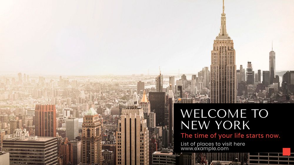 New York  blog banner template, editable text