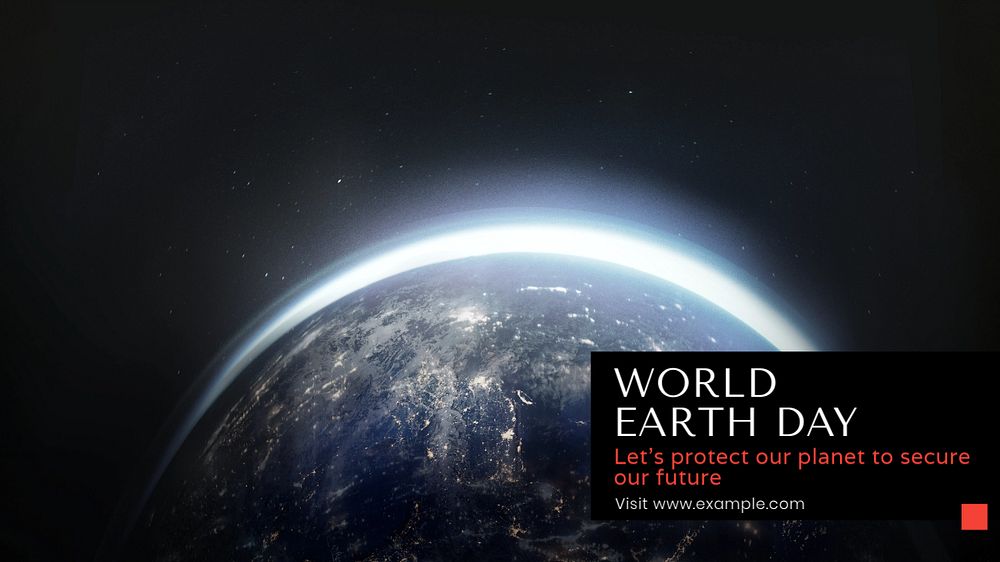 World earth day  blog banner template, editable text