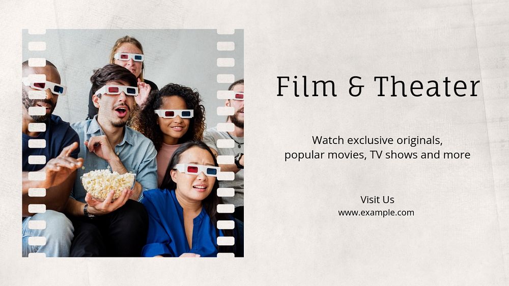 Film & theater blog banner template, editable text