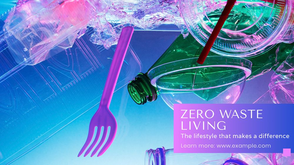 Zero waste  blog banner template, editable text