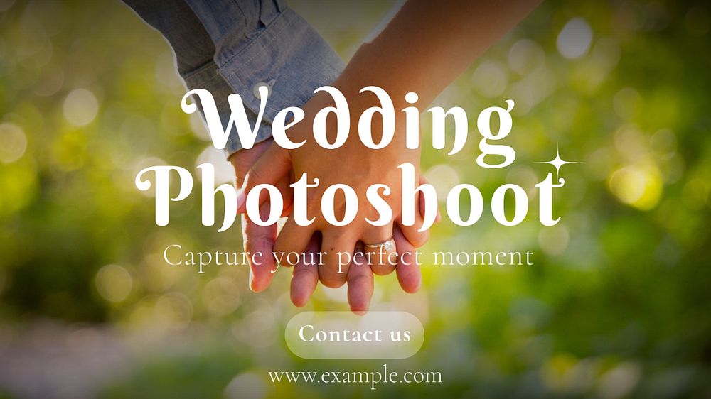 Wedding photoshoot blog banner template, editable text