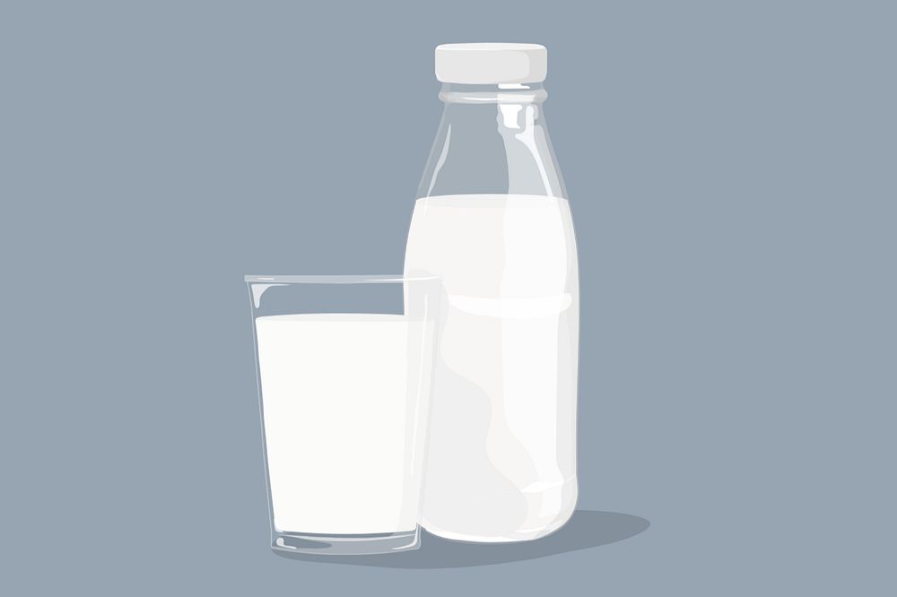 Editable milk bottle, dairy product design