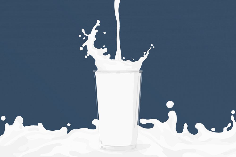 Editable splashed milk, dairy product design