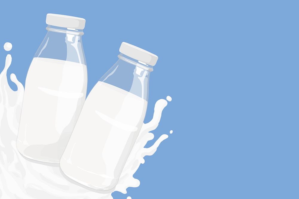 Milk bottles background, editable dairy product design