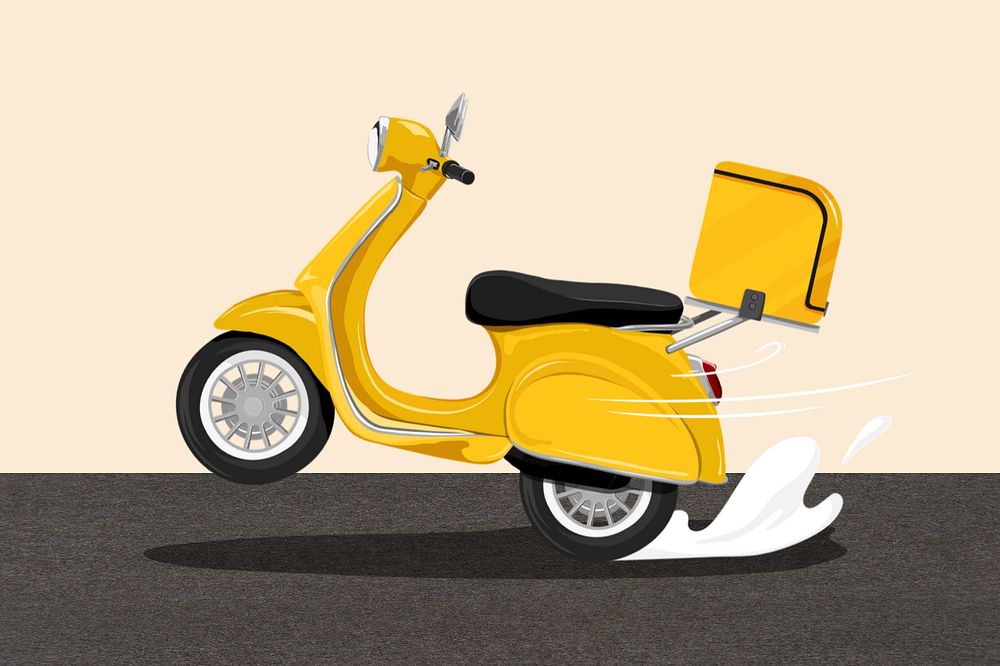 Delivery scooter, editable logistic illustration design