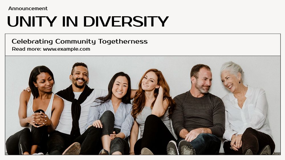 Unity in diversity blog banner template, editable text