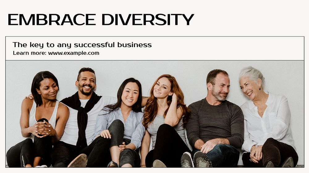 Embrace diversity blog banner template, editable text