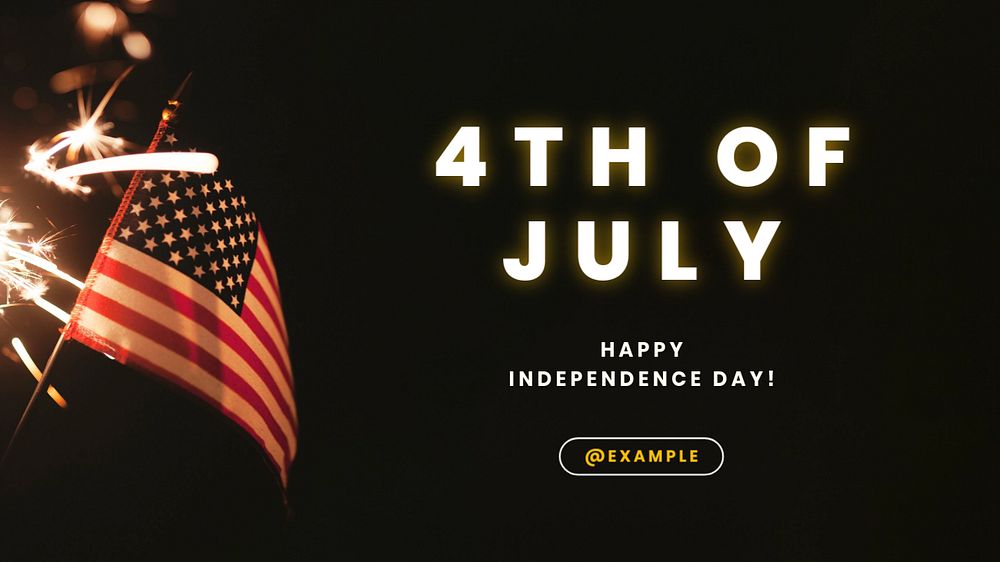 Independence Day blog banner template, editable text