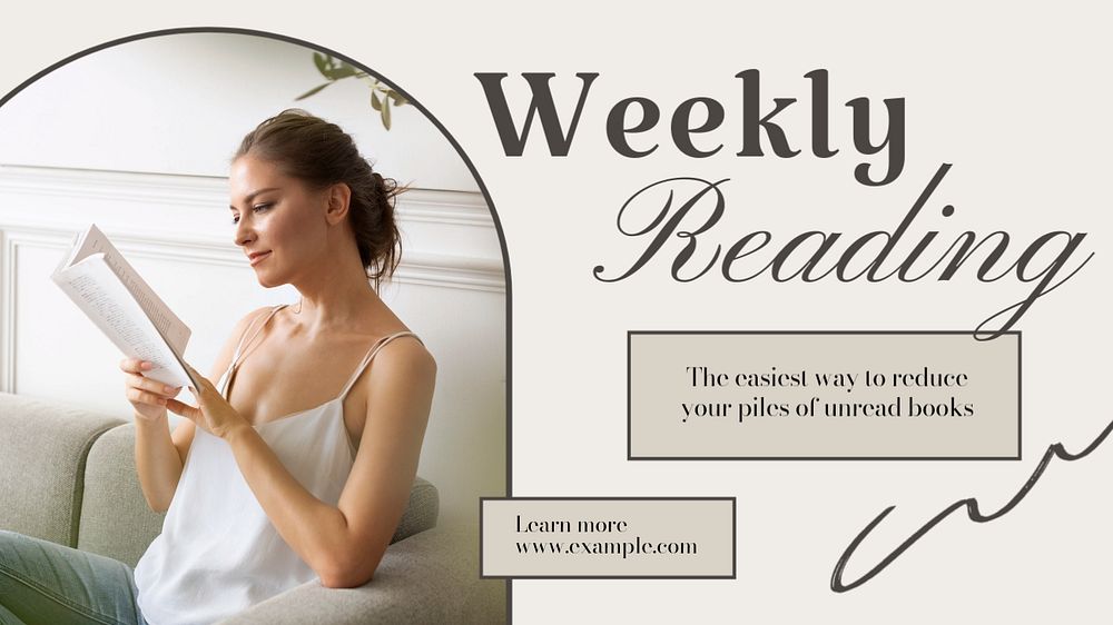 Weekly reading  blog banner template, editable text