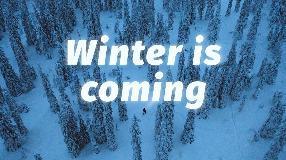 Winter is coming blog banner template, editable text