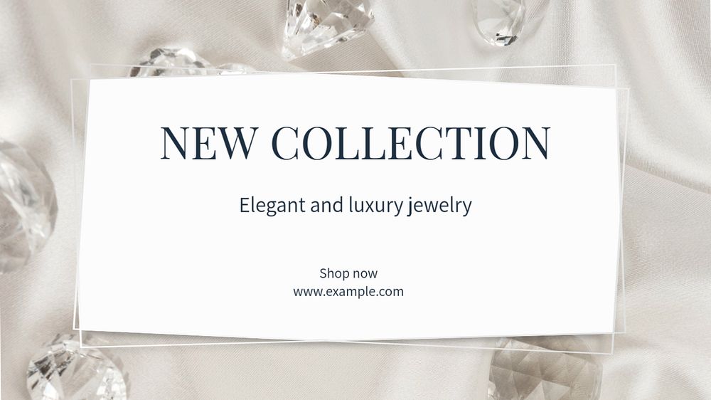 New jewelry collection  blog banner template, editable text