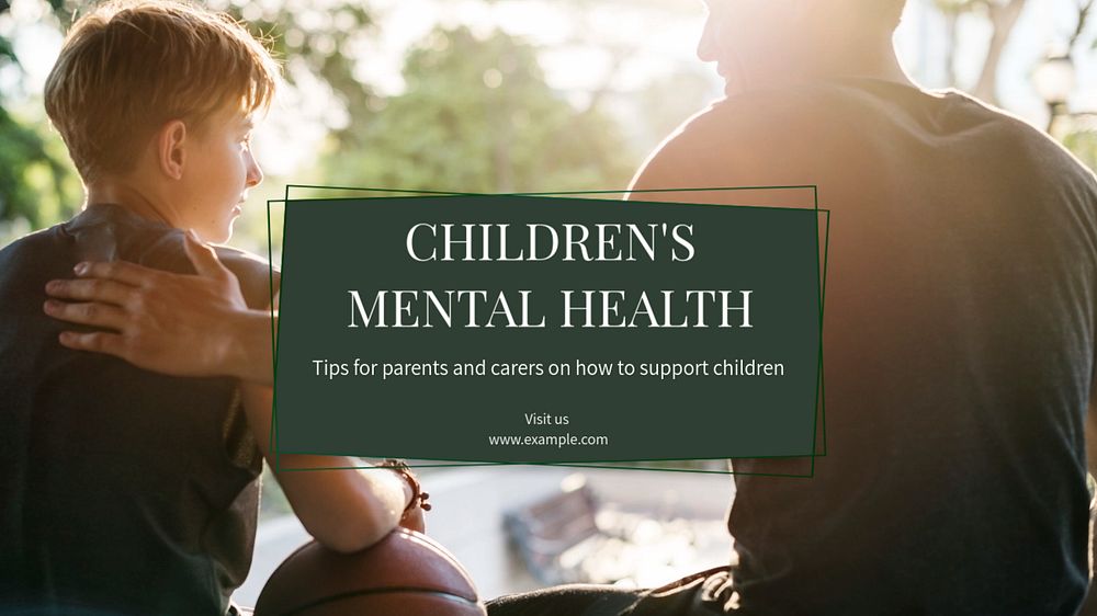 Children's mental health  blog banner template, editable text