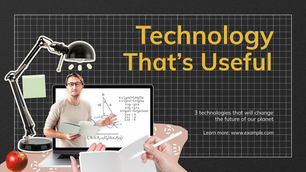 Technology that's useful  blog banner template, editable text