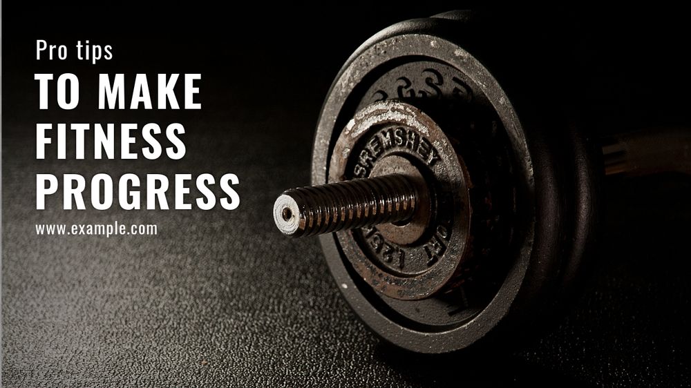 Fitness progress blog banner template, editable text