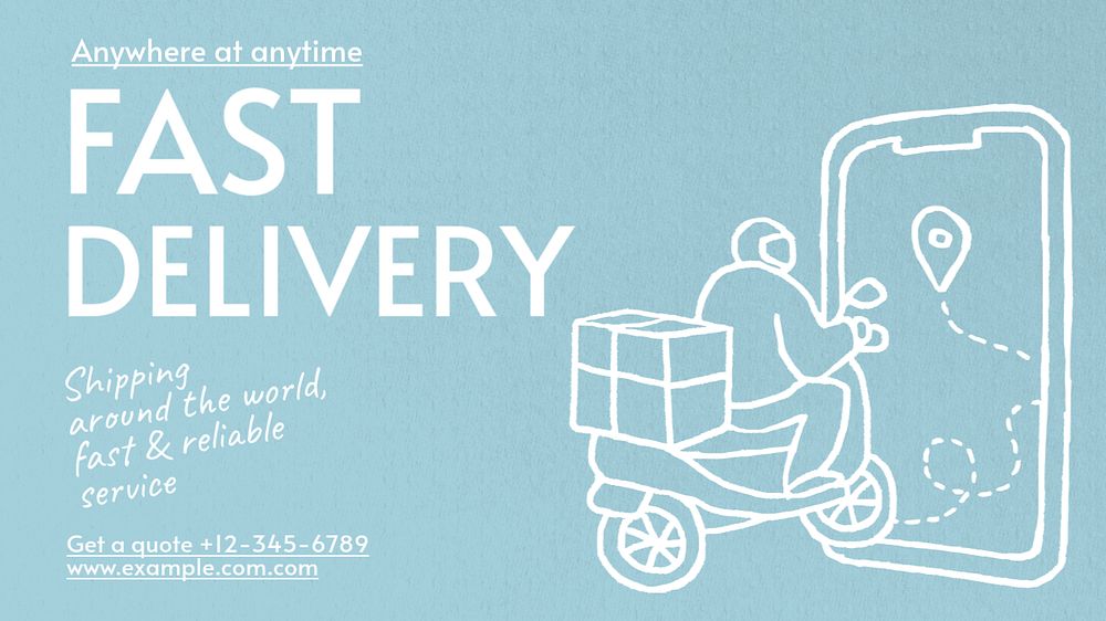 Fast delivery  blog banner template, editable text