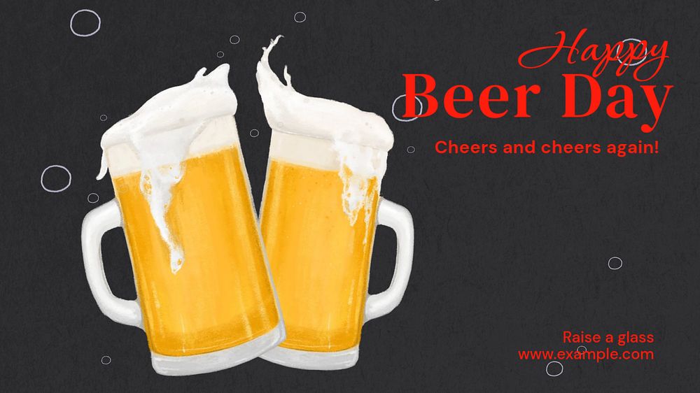 Happy beer day blog banner template, editable text