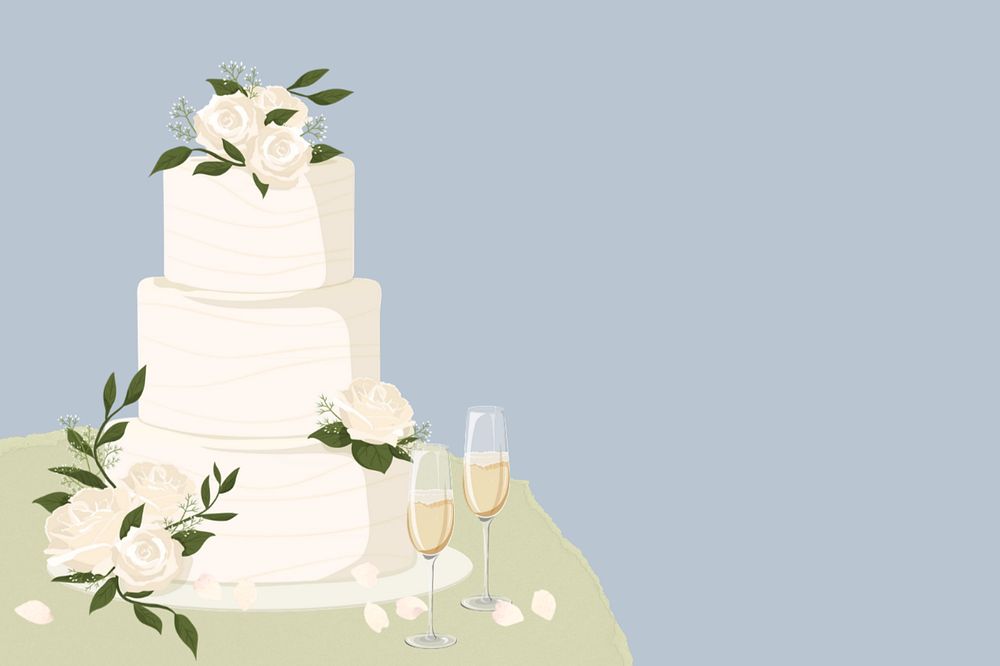 Floral wedding cake background, editable celebration design