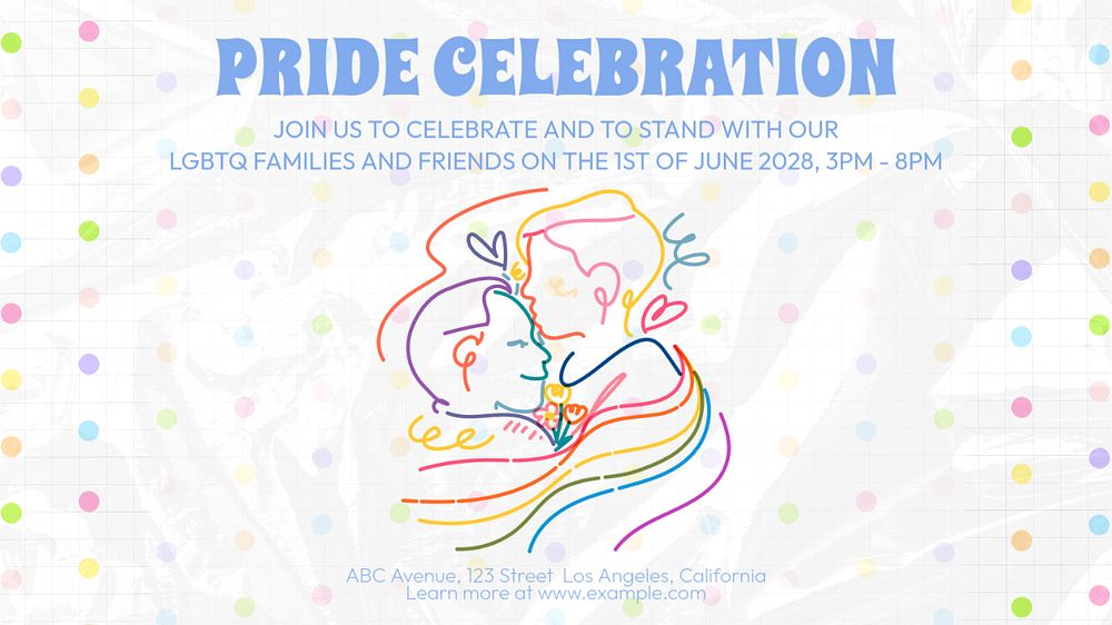 Pride month celebration  blog banner template, editable text