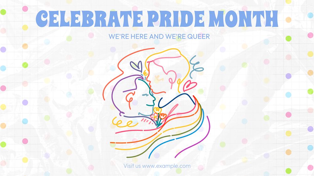 Pride month blog banner template, editable text