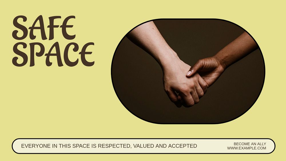 Safe space  blog banner template, editable text