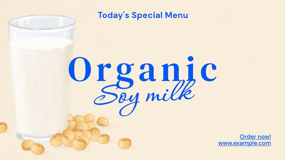 Soy milk blog banner template, editable text