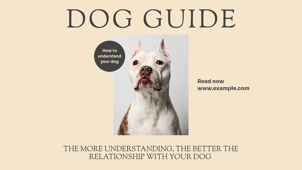 Dog guide blog banner template, editable text