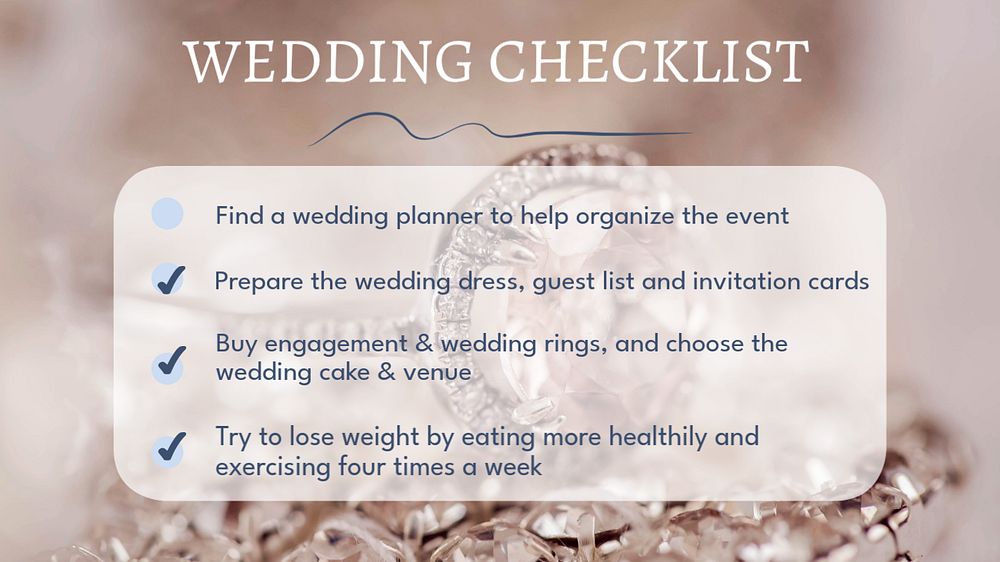 Wedding checklist  blog banner template, editable text