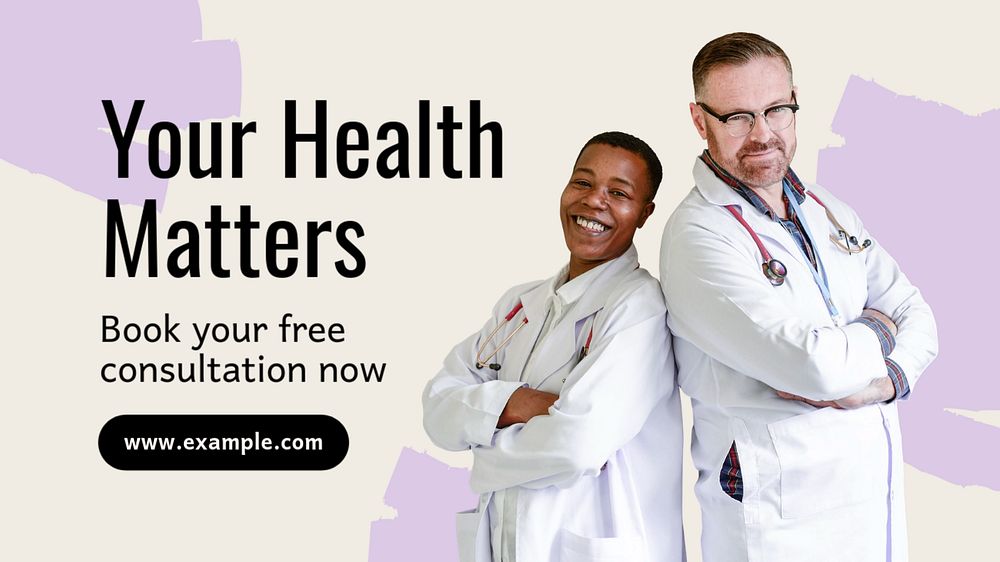 Your health matters blog banner template, editable text