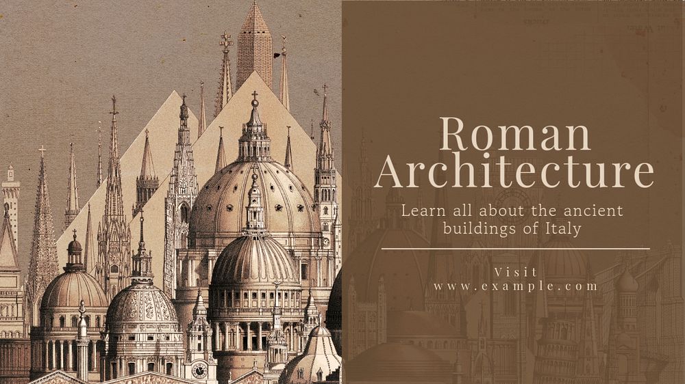 Roman architecture  blog banner template, editable text