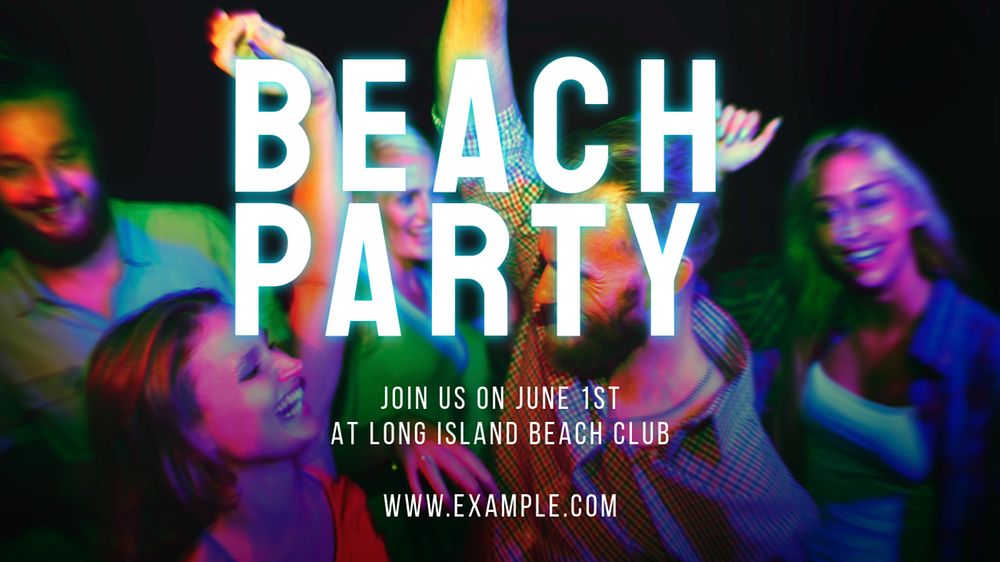 Beach party  blog banner template, editable text