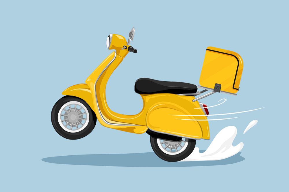 Editable delivery scooter illustration design