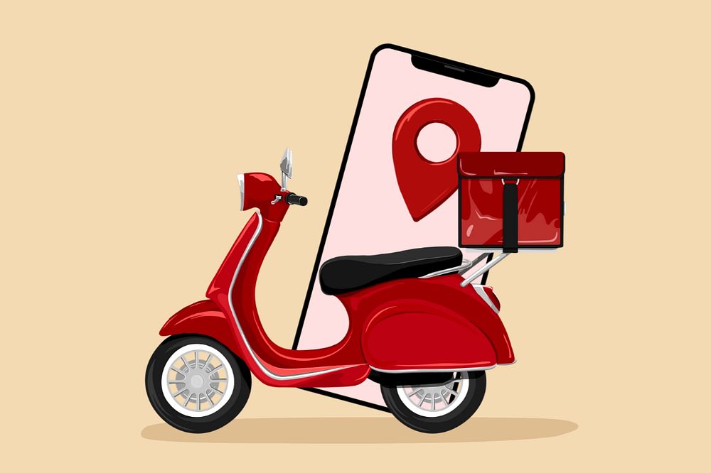 Editable delivery scooter illustration design