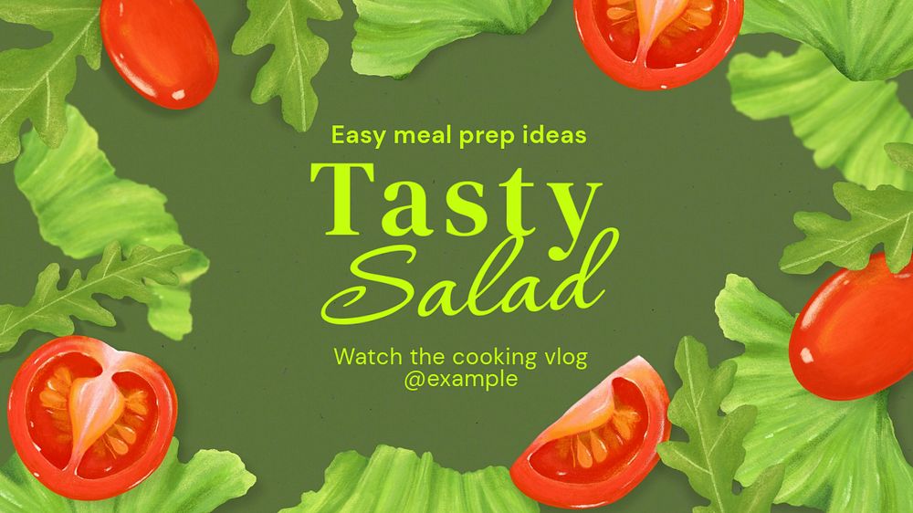 Salad prep blog banner template, editable text