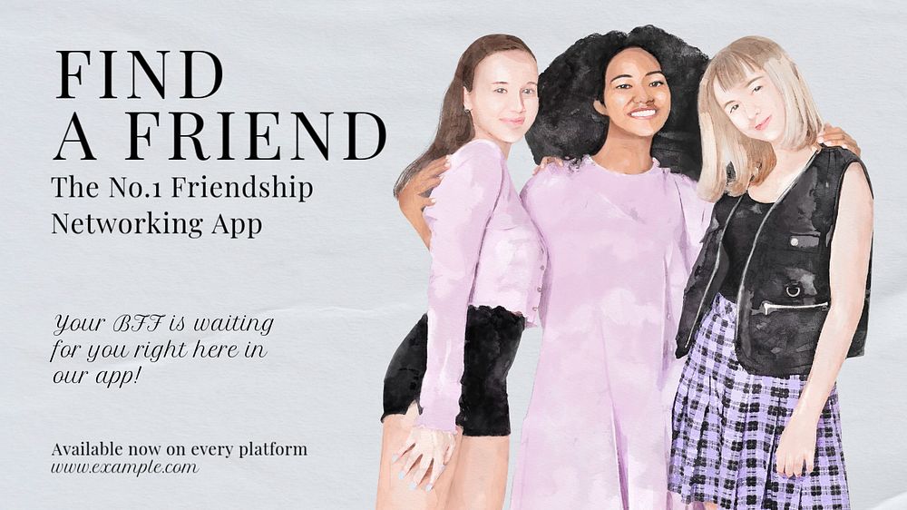 Find a friend blog banner template, editable text