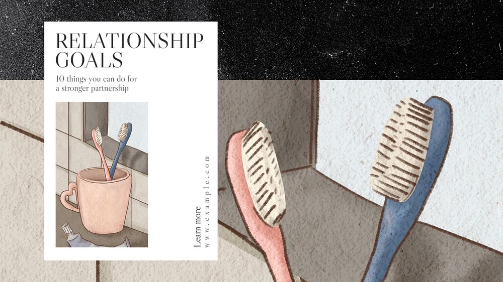 Relationship goals  blog banner template, editable text