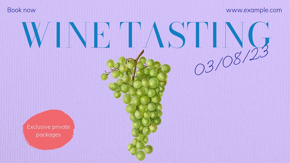 Wine tasting  blog banner template, editable text