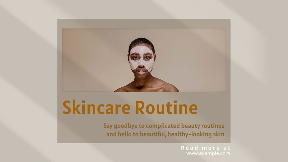 Skincare routine   blog banner template, editable text