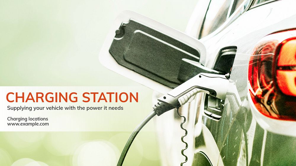 Charing station  blog banner template, editable text