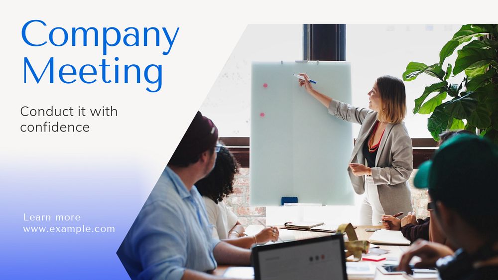 Company meeting  blog banner template, editable text