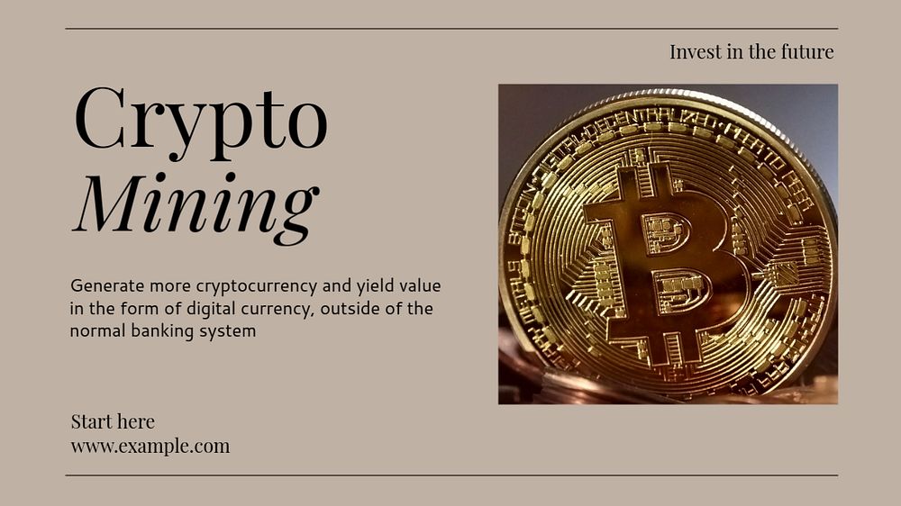 Crypto mining  blog banner template, editable text