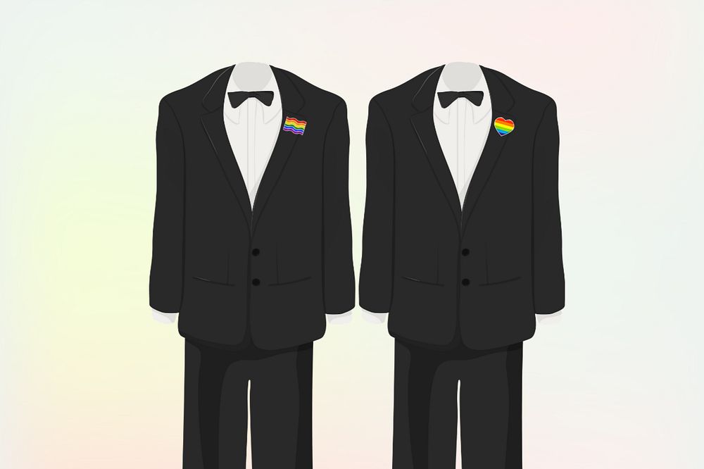 Editable LGBTQ+ marriage, wedding suits design