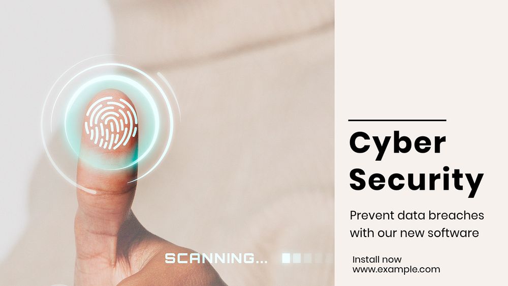 Cyber security  blog banner template, editable text