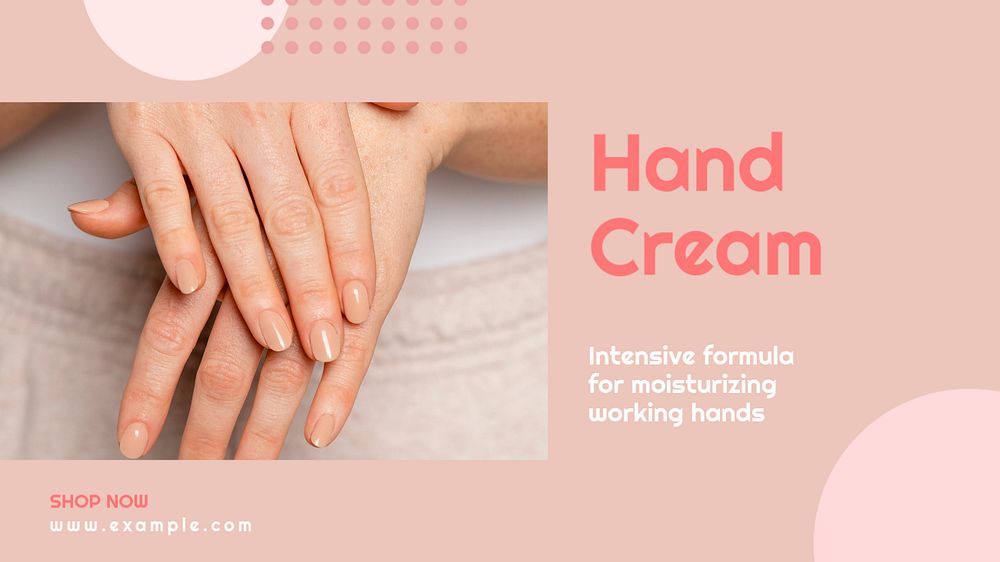 Hand cream  blog banner template, editable text