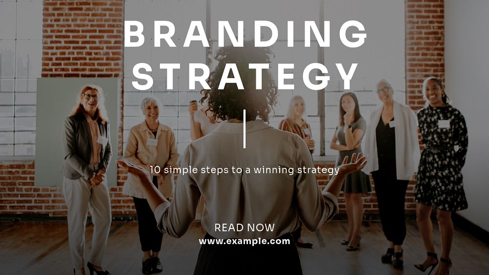 Branding strategy  blog banner template, editable text