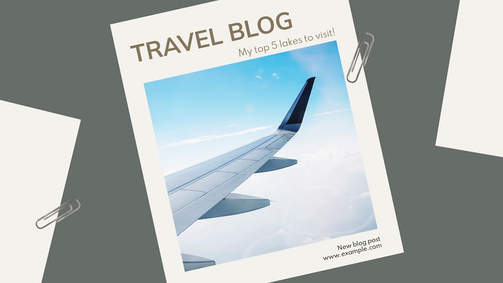 Travel blog  blog banner template, editable text