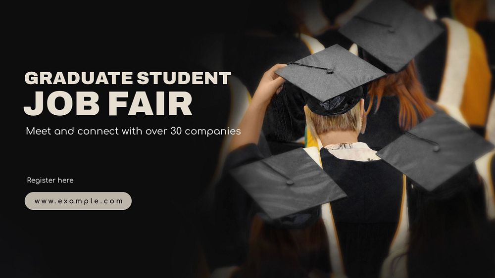 Graduate student job fair blog banner template, editable text